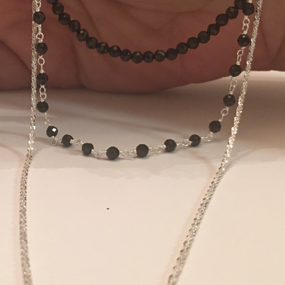 Thai Black Spinel 3-piece Necklace Set - Picture 6 of 6